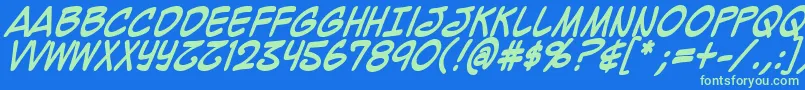 Mighzcb Font – Green Fonts on Blue Background