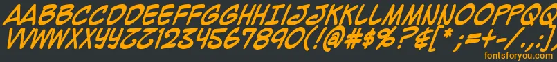 Mighzcb Font – Orange Fonts on Black Background