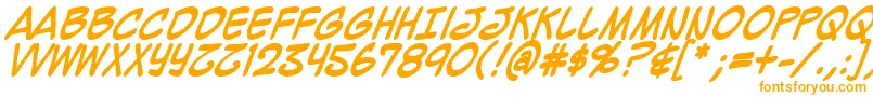 Mighzcb-Schriftart – Orangefarbene Schriften auf weißem Hintergrund