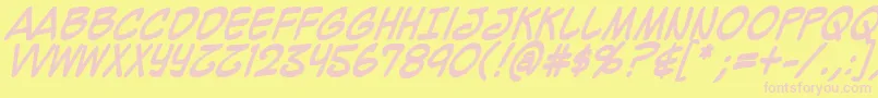Mighzcb Font – Pink Fonts on Yellow Background