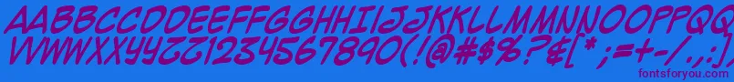 Mighzcb Font – Purple Fonts on Blue Background
