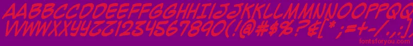 Mighzcb Font – Red Fonts on Purple Background