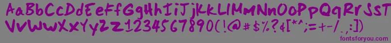 ScoderHand Font – Purple Fonts on Gray Background