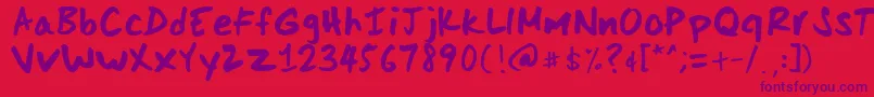 ScoderHand Font – Purple Fonts on Red Background