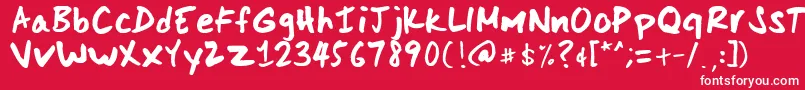 ScoderHand Font – White Fonts on Red Background
