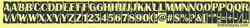 Czcionka AAlbionicttlcmdc2cmbBold – czarne czcionki na żółtym tle