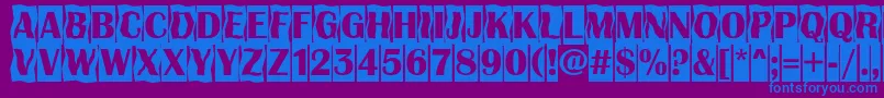 Fonte AAlbionicttlcmdc2cmbBold – fontes azuis em um fundo violeta