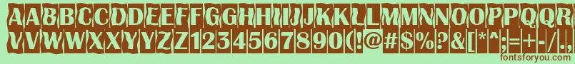 フォントAAlbionicttlcmdc2cmbBold – 緑の背景に茶色のフォント