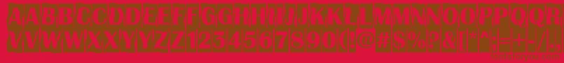 Czcionka AAlbionicttlcmdc2cmbBold – brązowe czcionki na czerwonym tle