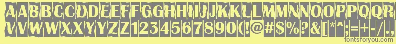 AAlbionicttlcmdc2cmbBold-Schriftart – Graue Schriften auf gelbem Hintergrund