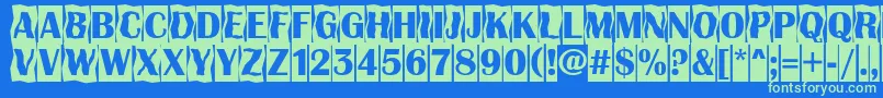 AAlbionicttlcmdc2cmbBold-fontti – vihreät fontit sinisellä taustalla