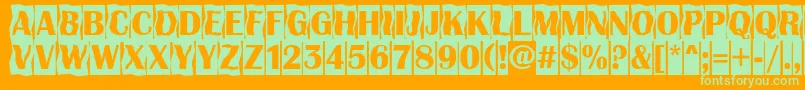 AAlbionicttlcmdc2cmbBold-Schriftart – Grüne Schriften auf orangefarbenem Hintergrund