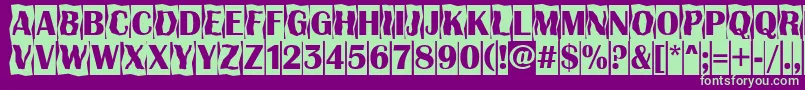 Шрифт AAlbionicttlcmdc2cmbBold – зелёные шрифты на фиолетовом фоне