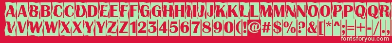 AAlbionicttlcmdc2cmbBold-fontti – vihreät fontit punaisella taustalla