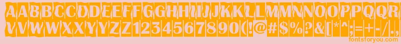 AAlbionicttlcmdc2cmbBold-fontti – oranssit fontit vaaleanpunaisella taustalla