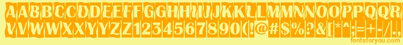 Шрифт AAlbionicttlcmdc2cmbBold – оранжевые шрифты на жёлтом фоне