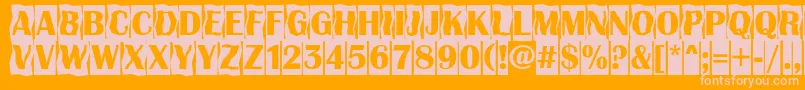 AAlbionicttlcmdc2cmbBold-fontti – vaaleanpunaiset fontit oranssilla taustalla