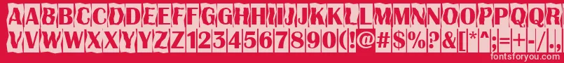 AAlbionicttlcmdc2cmbBold-fontti – vaaleanpunaiset fontit punaisella taustalla