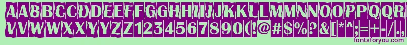 フォントAAlbionicttlcmdc2cmbBold – 緑の背景に紫のフォント