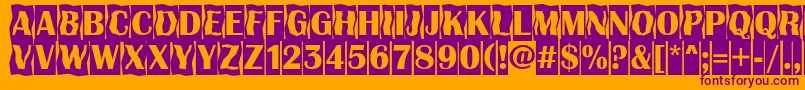 AAlbionicttlcmdc2cmbBold-Schriftart – Violette Schriften auf orangefarbenem Hintergrund