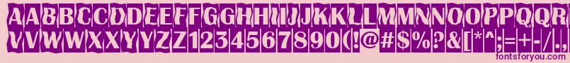 Czcionka AAlbionicttlcmdc2cmbBold – fioletowe czcionki na różowym tle