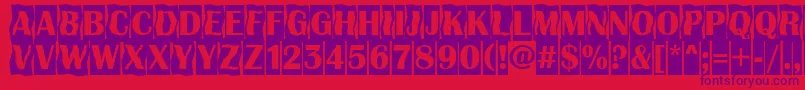Czcionka AAlbionicttlcmdc2cmbBold – fioletowe czcionki na czerwonym tle