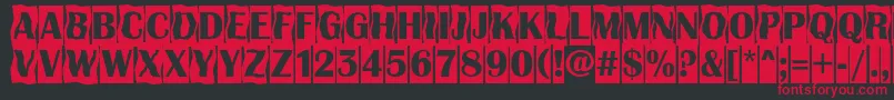 フォントAAlbionicttlcmdc2cmbBold – 黒い背景に赤い文字