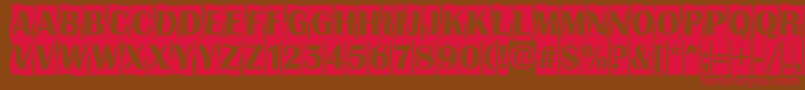 AAlbionicttlcmdc2cmbBold-fontti – punaiset fontit ruskealla taustalla