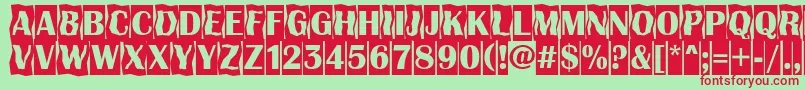 Шрифт AAlbionicttlcmdc2cmbBold – красные шрифты на зелёном фоне