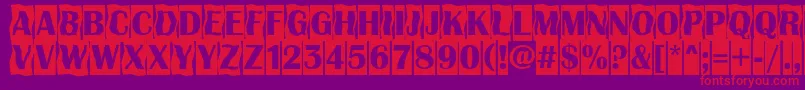 Fonte AAlbionicttlcmdc2cmbBold – fontes vermelhas em um fundo violeta