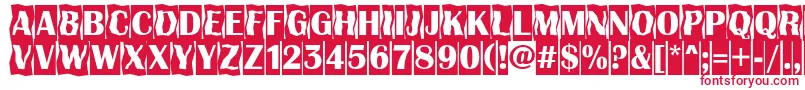 フォントAAlbionicttlcmdc2cmbBold – 白い背景に赤い文字