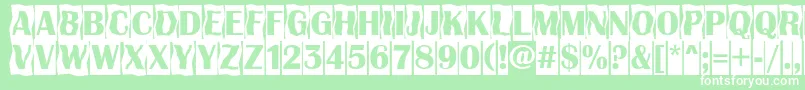 AAlbionicttlcmdc2cmbBold-Schriftart – Weiße Schriften auf grünem Hintergrund