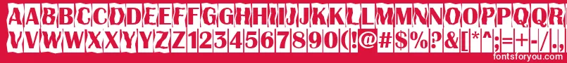 AAlbionicttlcmdc2cmbBold-Schriftart – Weiße Schriften auf rotem Hintergrund