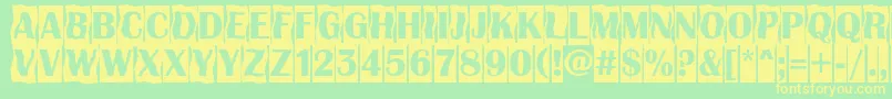 フォントAAlbionicttlcmdc2cmbBold – 黄色の文字が緑の背景にあります