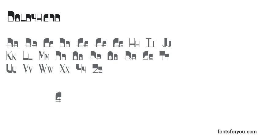 Czcionka Boldyhead – alfabet, cyfry, specjalne znaki