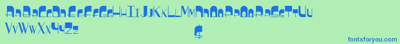 Czcionka Boldyhead – niebieskie czcionki na zielonym tle