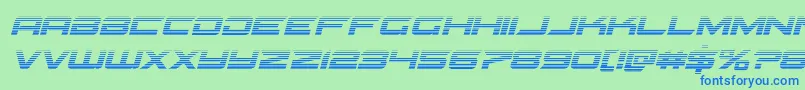 Gypsykillergradital-Schriftart – Blaue Schriften auf grünem Hintergrund