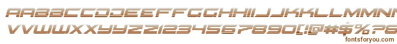 フォントGypsykillergradital – 白い背景に茶色のフォント
