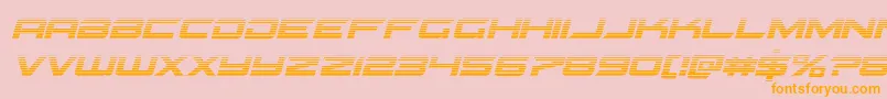 Gypsykillergradital-Schriftart – Orangefarbene Schriften auf rosa Hintergrund
