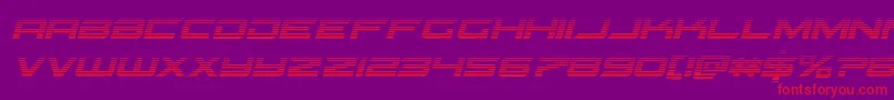 Gypsykillergradital-Schriftart – Rote Schriften auf violettem Hintergrund