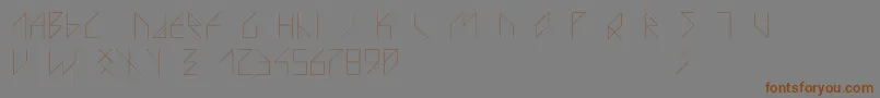 VsLazorracorフォントについての詳細 フォントVsLazorracor – 茶色の文字が灰色の背景にあります。