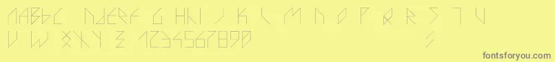 VsLazorracor-Schriftart – Graue Schriften auf gelbem Hintergrund