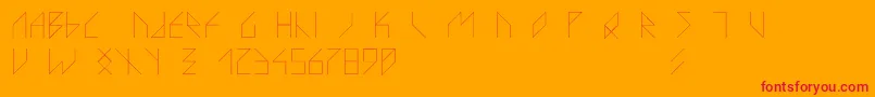 VsLazorracor-Schriftart – Rote Schriften auf orangefarbenem Hintergrund