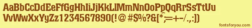 ColinoblackdbNormal Font – Brown Fonts on Yellow Background