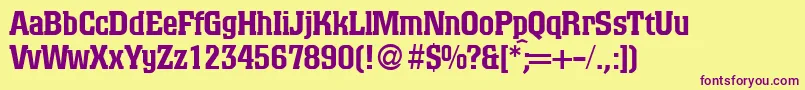 ColinoblackdbNormal Font – Purple Fonts on Yellow Background