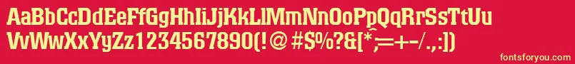 ColinoblackdbNormal Font – Yellow Fonts on Red Background