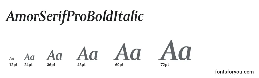 AmorSerifProBoldItalic Font Sizes