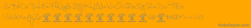 ShimestwoPersonal-Schriftart – Graue Schriften auf orangefarbenem Hintergrund