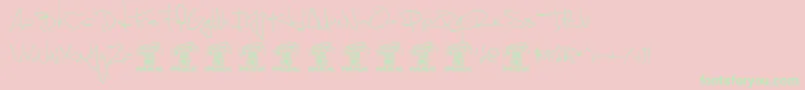 ShimestwoPersonal Font – Green Fonts on Pink Background