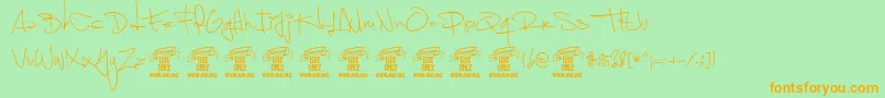 ShimestwoPersonal Font – Orange Fonts on Green Background